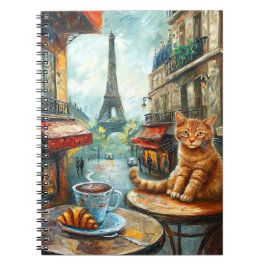 En morgon i Paris | Ginger Cat på ett kafé Anteckningsbok
