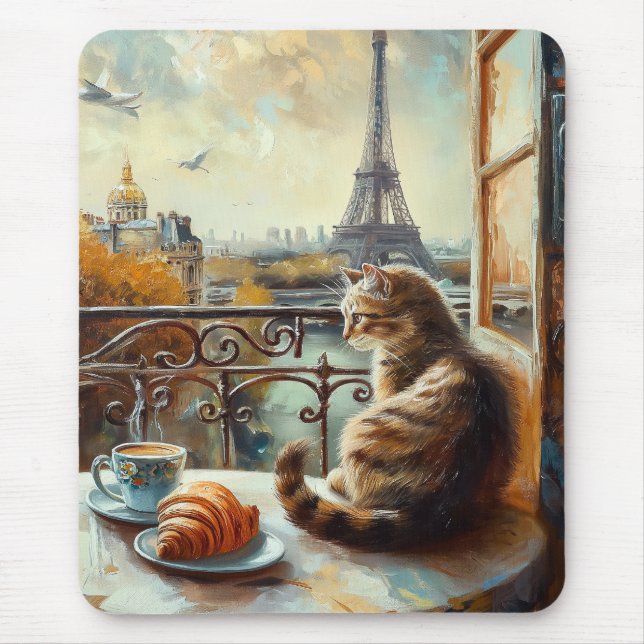 En morgon i Paris | Ginger Cat på ett kafé Musmatta (Framsidan)