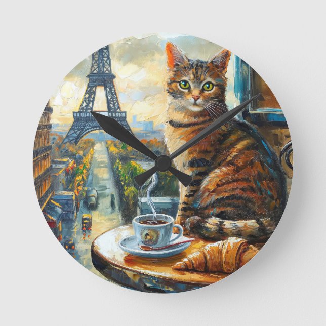 En morgon i Paris | Tabbykatt på kafé Rund Klocka (Framsida)