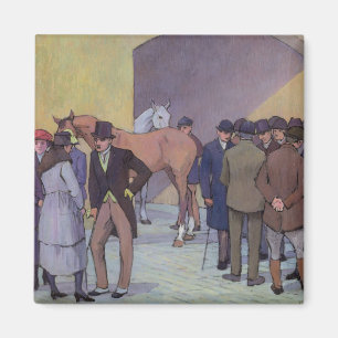 En morgon på Tattersalls (olja på kanfas) Magnet