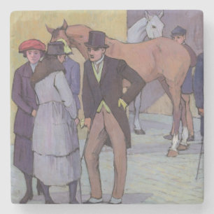 En morgon på Tattersalls (olja på kanfas) Underlägg Sten