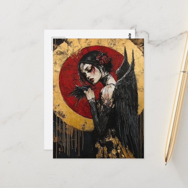 En mörk ängel vykort (Fram/Back In Situ)