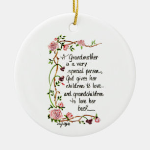 En mormor är Speciell Blommigt Julgransprydnad Keramik