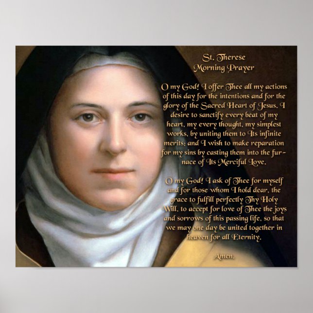 EN MORNING PRAYER SKRIVEN AV ST. THERESE POSTER (Framsidan)