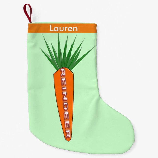 En morot för julrenens Anpassningsbar Liten Julstrumpa (Framsidan)