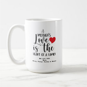 En mors dag kärlek hjärta av familj t-shirt kaffemugg