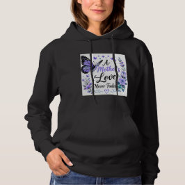 En mors kärlek bleknar aldrig lila fjäril t shirt