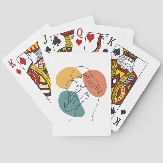 En mors kram: minimalistisk linje casinokort (Baksidan)