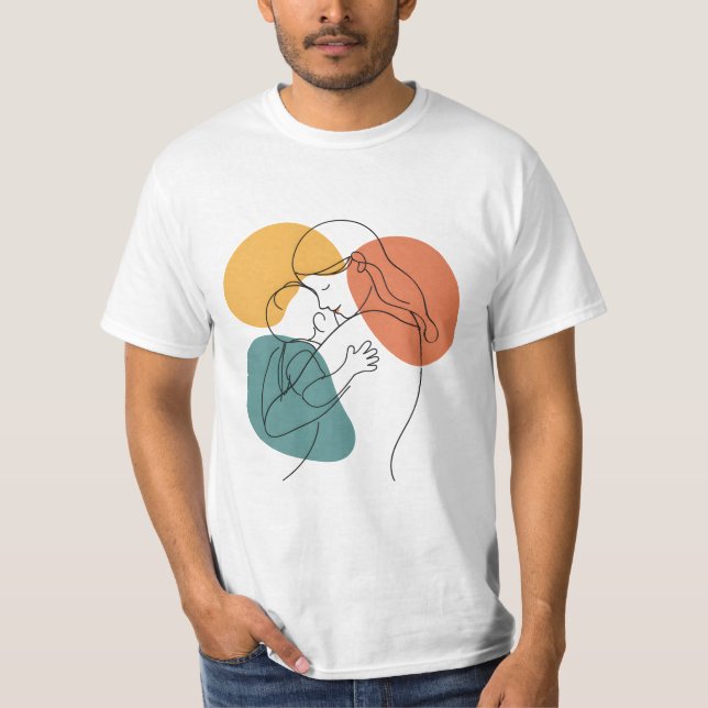 En mors kram: minimalistisk linje t shirt (Framsida)