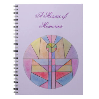 En mosaik av minnesjournal anteckningsbok