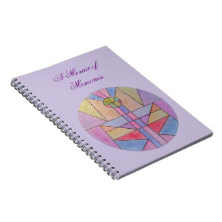 En mosaik av minnesjournal anteckningsbok