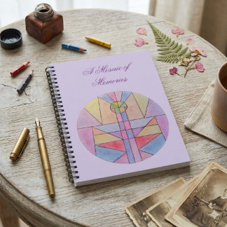 En mosaik av minnesjournal anteckningsbok