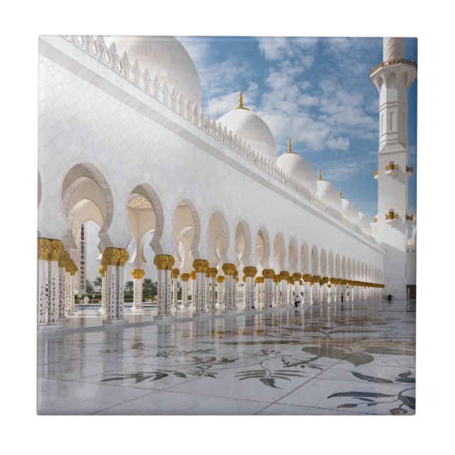 En moské i Abu Dhabi Kakelplatta (Framsidan)