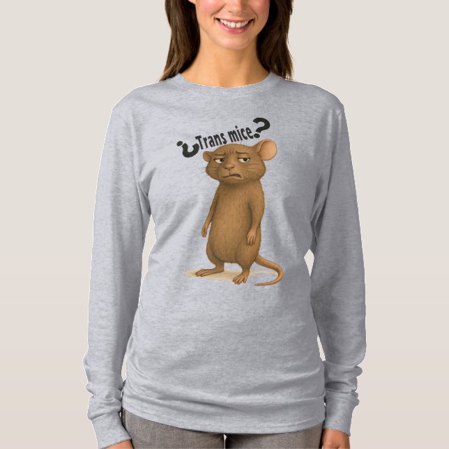 En möss förvirrad av dum påstående t shirt (Framsida)