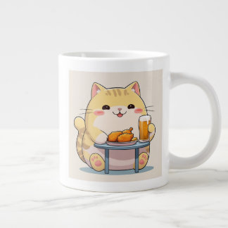 en mugg med en söt kattillustration jumbo mugg