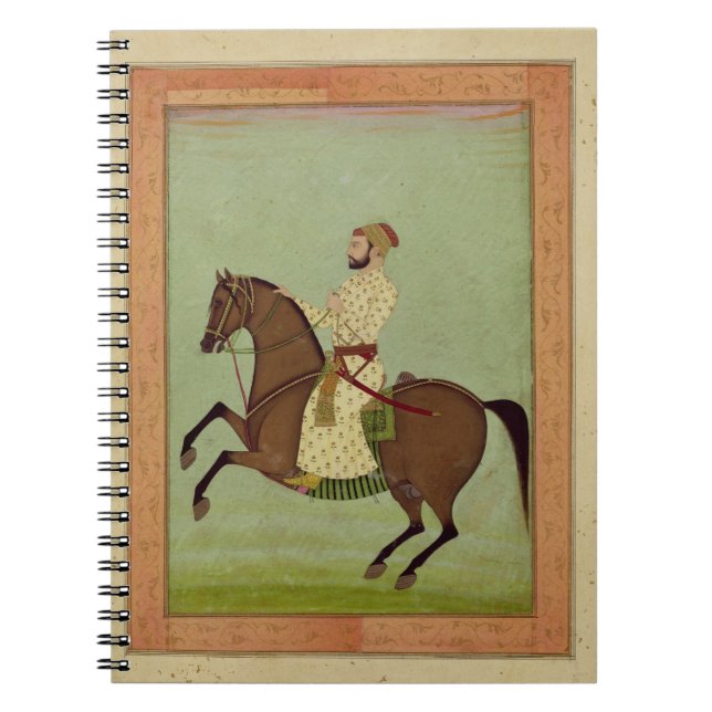 En Mughal adelsman på hästrygg, c.1790, från Anteckningsbok (Framsidan)