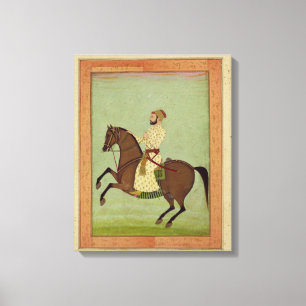 En Mughal adelsman på hästrygg, c.1790, från Canvastryck
