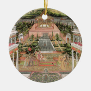 En Mughal Princess i henne som är trädgårds- Julgransprydnad Keramik