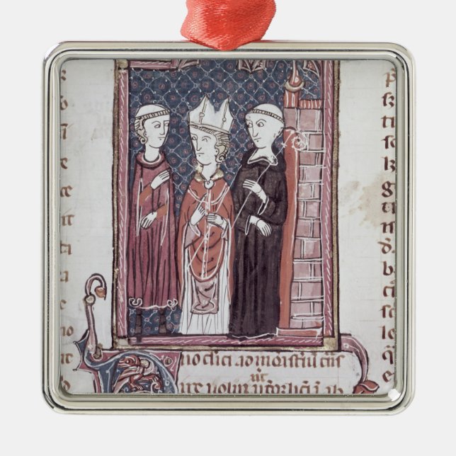 En munk, en biskop och en Abbot Julgransprydnad Metall (Framsidan)