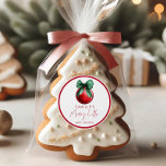 En munter liten babyskårschakt runt klistermärke<br><div class="desc">En "Merry Little Baby Shower Round Sticker" är perfekt för party favors eller kuvertförseglingar. Matchande objekt i vår butiks Cava party-design</div>