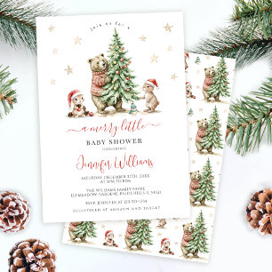 En munter liten julvinter - Cute Baby Shower Inbjudningar