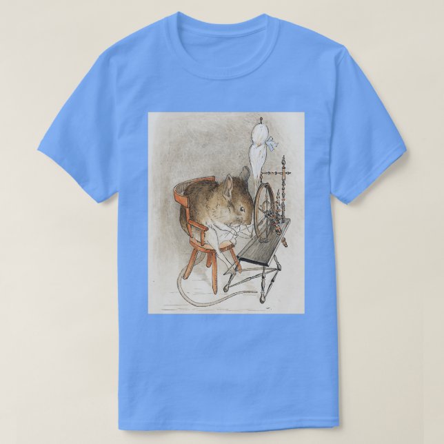 En mus på hans spinninghjul med Beatrix-Potter T Shirt (Design framsida)