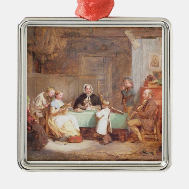 En musikalisk afton (olja på kanfas) 2 julgransprydnad metall (Framsidan)