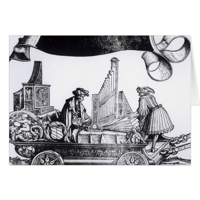 En musikalisk vagn hälsningskort (Framsidan Horizontal)