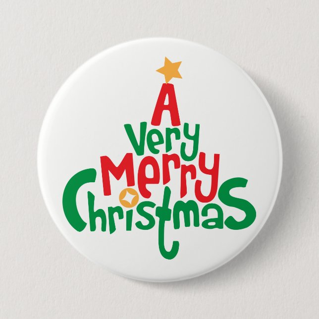 En Mycket Glad Jul Rund Knapp (Framsida)