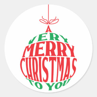 En mycket glad jul till dig-ornamentet runt klistermärke