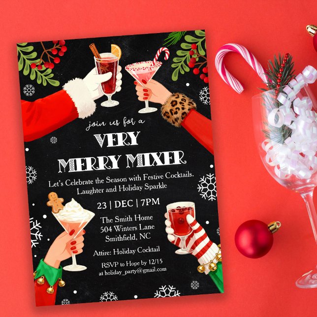 En Mycket Glad Mixer Jul Cocktailfest  Inbjudningar (Skapare uppladdad)