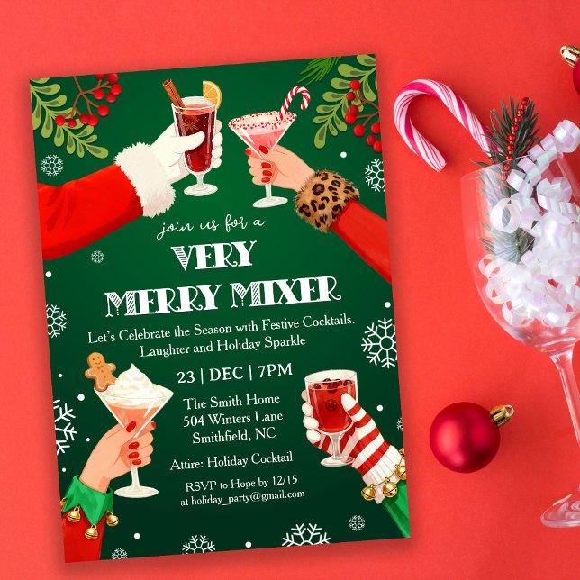 En Mycket Glad Mixer Jul Cocktailfest  Inbjudningar (Skapare uppladdad)