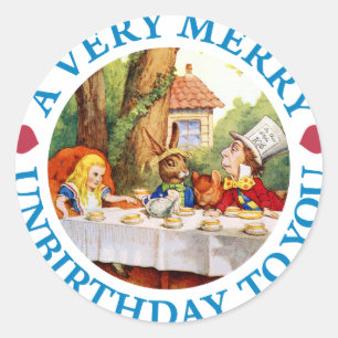 EN MYCKET GLAD UNBIRTHDAY TILL DIG RUNT KLISTERMÄRKE