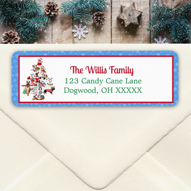 En mycket god Doggie-jul Returadress Etikett (Skapare uppladdad)