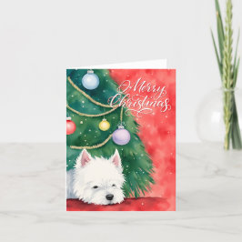 En mycket god jul i Westie hund Helgkort