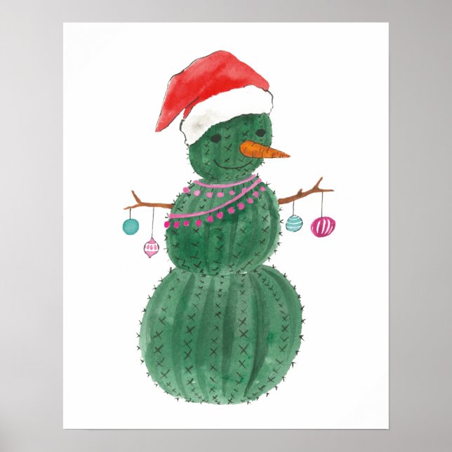 En mycket kaktutisk jul Snögubbe Poster (Framsidan)