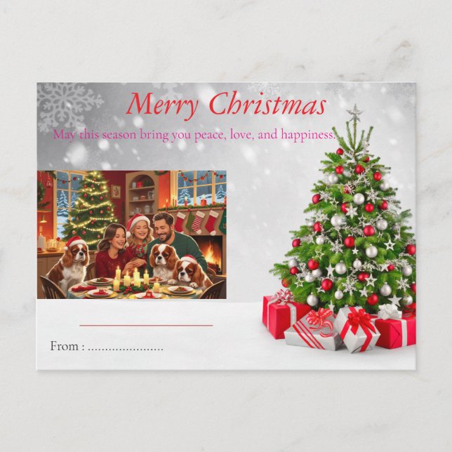 En mycket liten julinbjudan - Mysigt familj Inbjudan Vykort (Framsida)