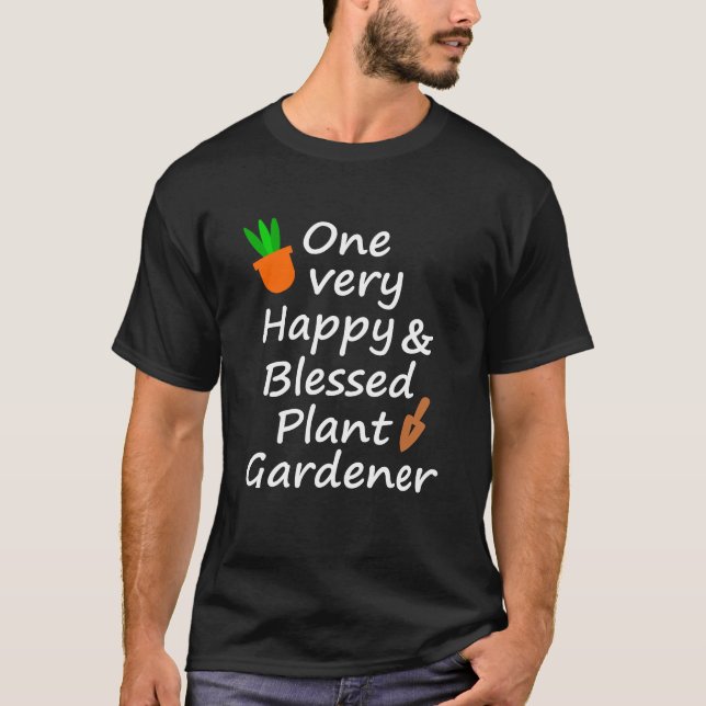En mycket lycklig och en välsignad trädgårdsmästar t shirt (Framsida)