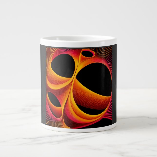 En Mycket Manipulerad Mandelbrot Fraktal Kvadrat Jumbo Mugg (Framsidan)
