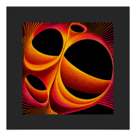 En Mycket Manipulerad Mandelbrot Fraktal Kvadrat Perfect Poster