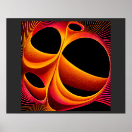 En Mycket Manipulerad Mandelbrot Fraktal Kvadrat Poster