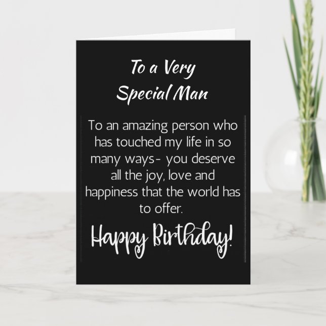 **EN MYCKET SPECIELL MAN** PÅ DIN BIRTHDAY KORT (Framsida)