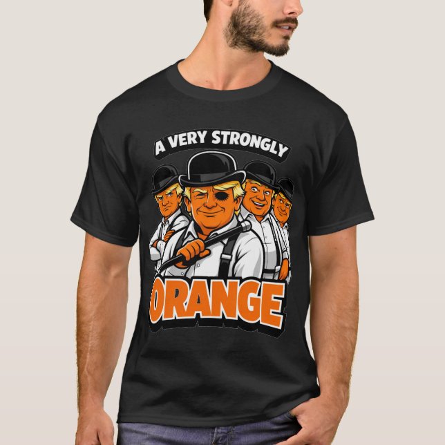 En Mycket Starkt Orange – Trump Karikatyrparodi T Shirt (Framsida)