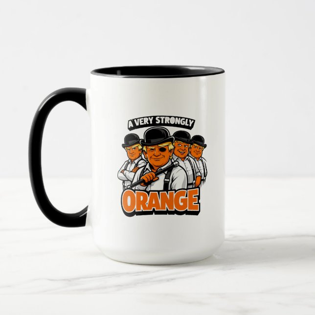 En Mycket Starkt Orange – Trump Tecknad Parodi Mugg (Vänster)