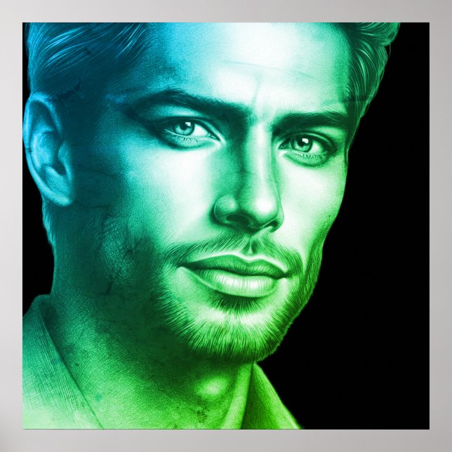 En mycket stilig ung man på en 24x24 väggposter poster (Framsidan)