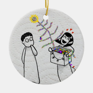 En mycket tacky julaftonprydnad julgransprydnad keramik