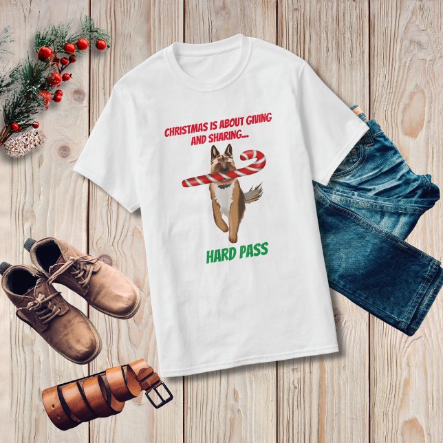 En mycket tysk Shepherd Candy cane-jul T Shirt (Skapare uppladdad)