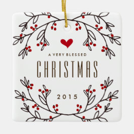 En mycket välsignad julfotoprydnad julgransprydnad keramik