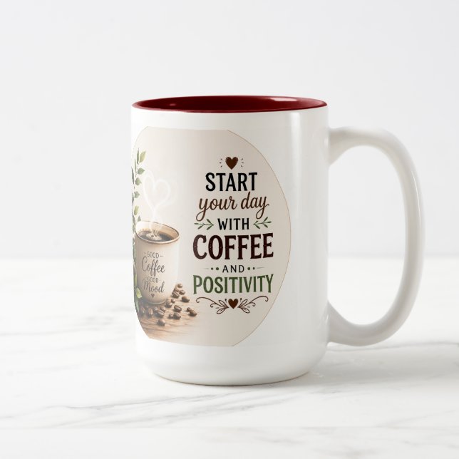 En mysig kaffetematisk  Två-Tonad mugg (Höger)