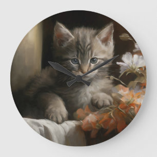 En Mysigt hörntabb av Kitten Stor Klocka